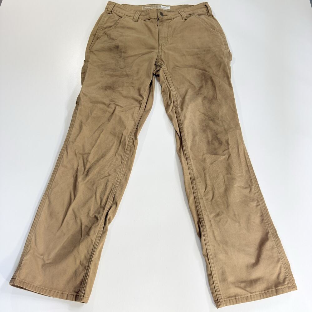 Carhartt Carpenter Pants Tan Brown Khaki Mens Size 30x30 Distressed Workwear